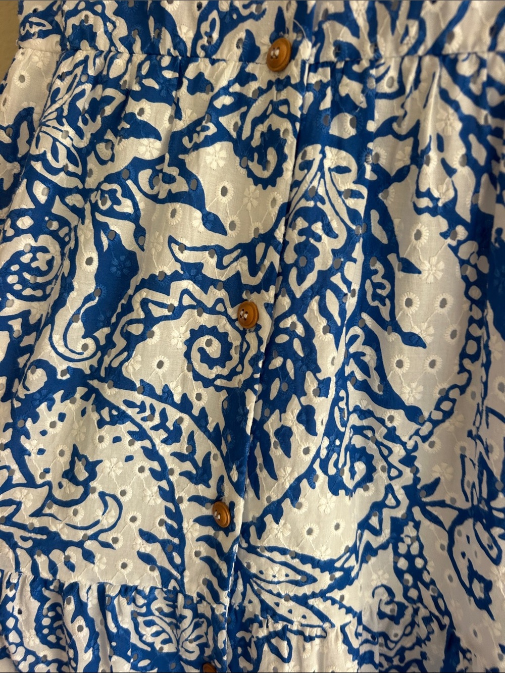 Zara Blue and White Paisley Midi Shirt Dress - Picture 2 of 6